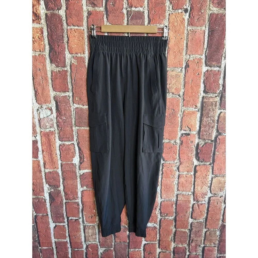 Abercrombie Fitch Jogger Cargo Pants Womens XS Black Drawstring